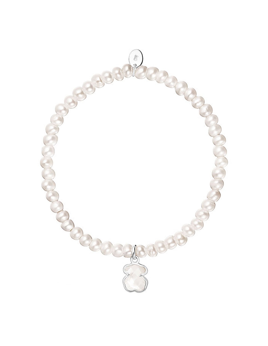Pulsera de plata con acabado aperlado