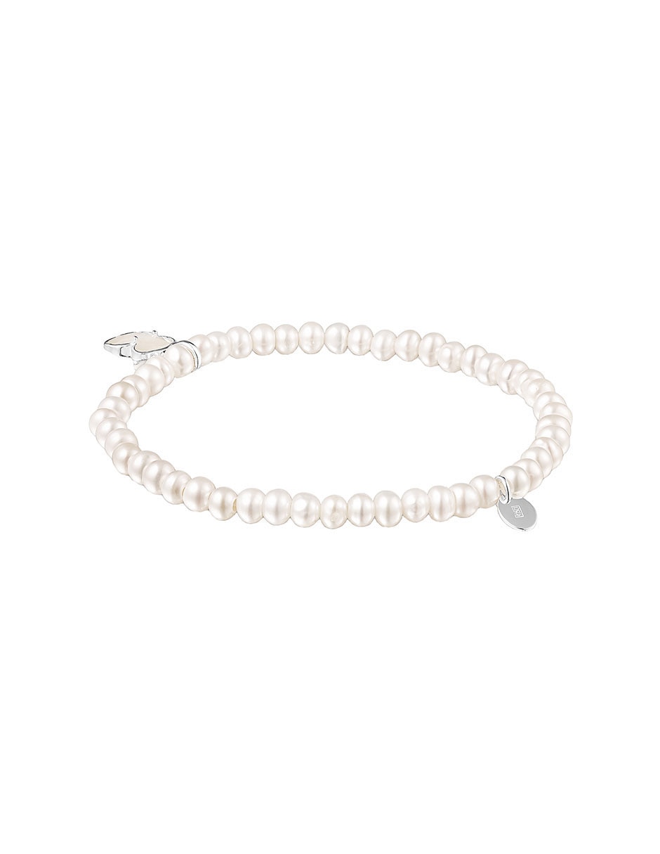 Pulsera de plata con acabado aperlado 2
