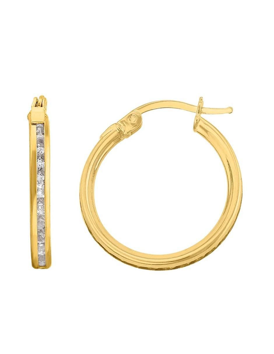 Arracadas de oro con acabado brillante zirconia 2