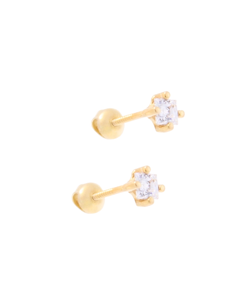 Broqueles de oro con acabado pavé zirconia 2