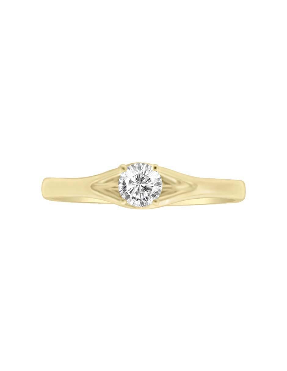 Solitario de oro 14 k Cecily diamante 4