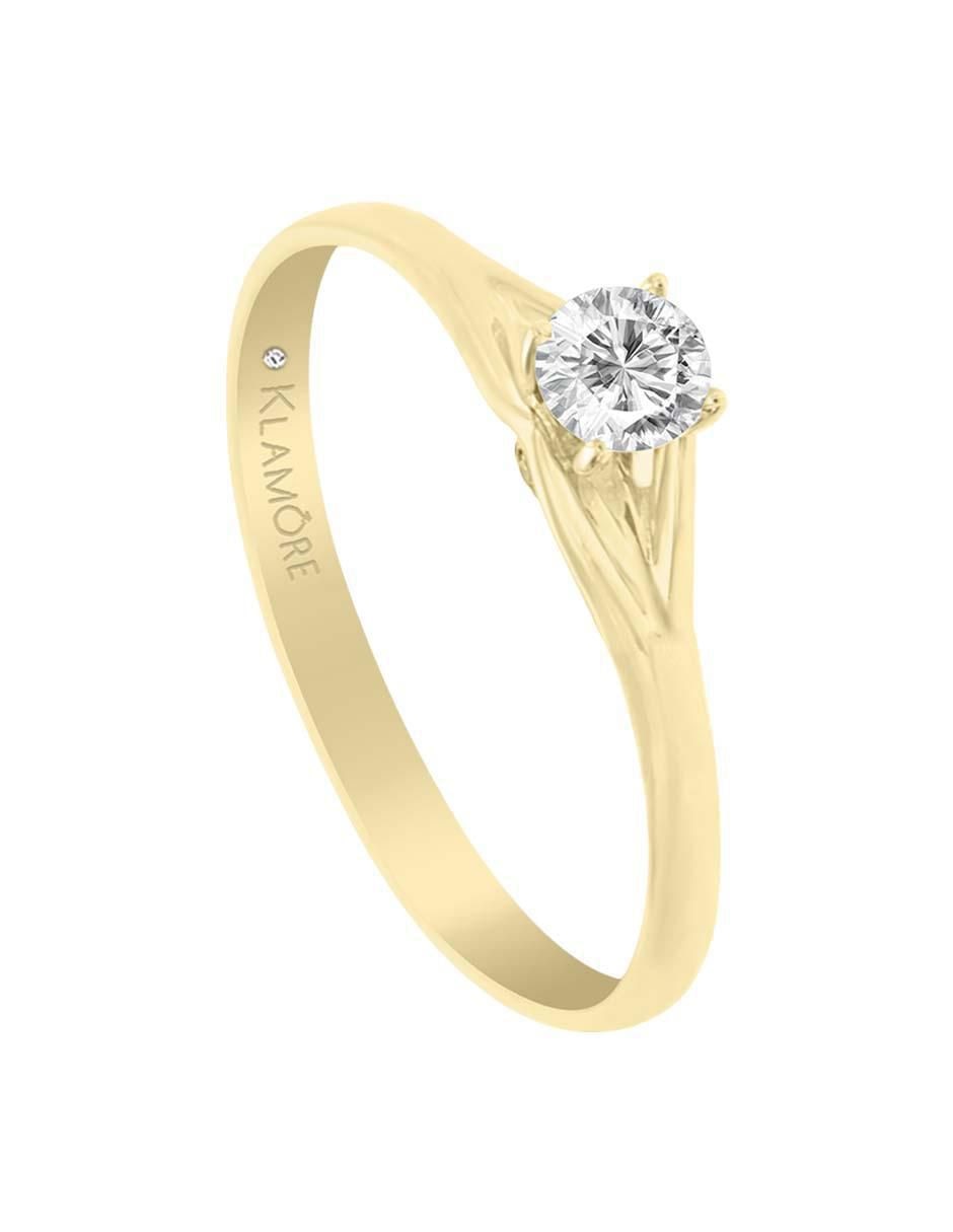 Solitario de oro 14 k Cecily diamante
