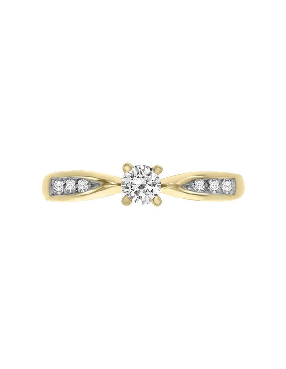 Solitario de oro 14 k Amali diamante 4