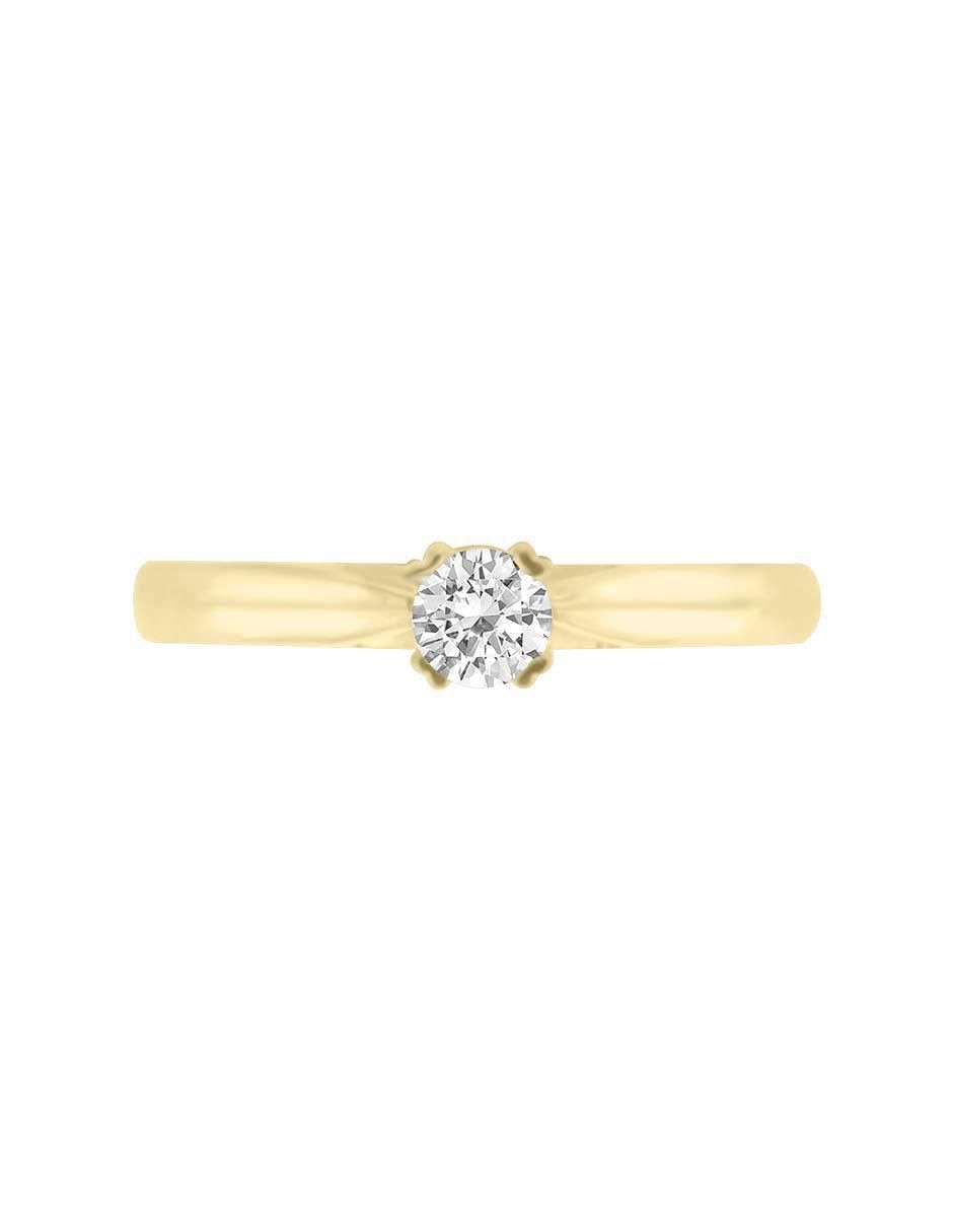 Solitario de oro 14 k Jessica diamante 4