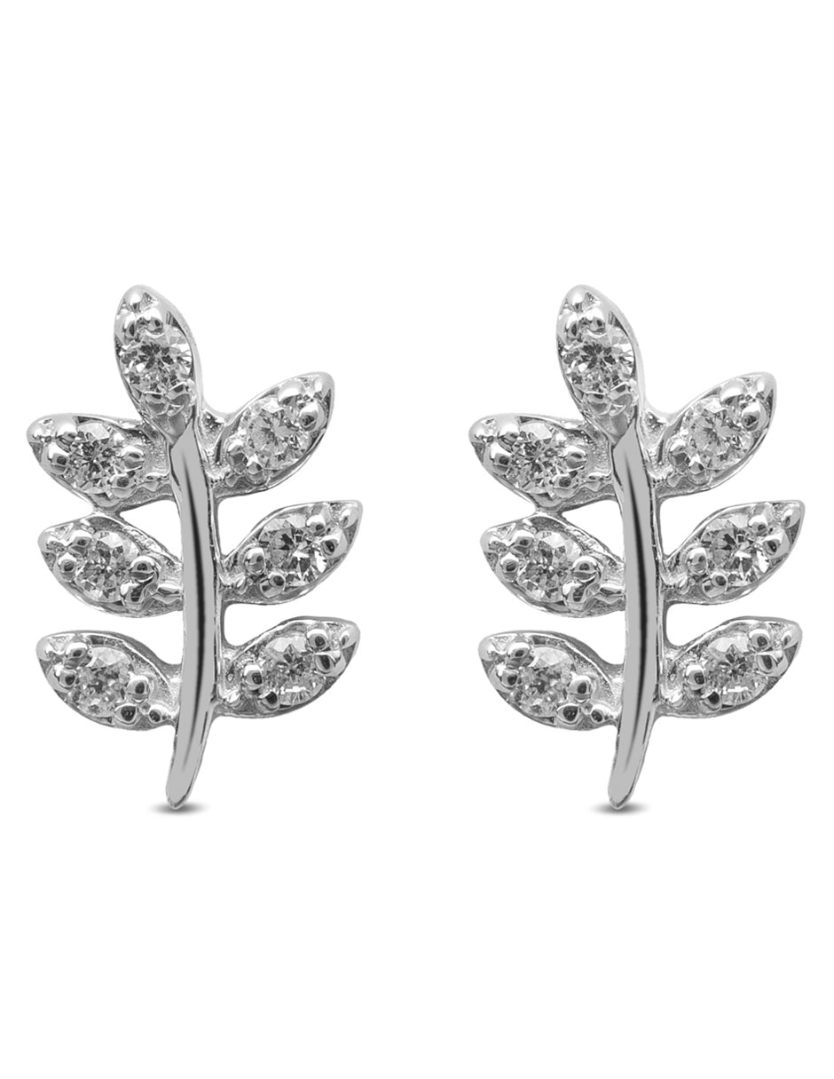 Broqueles de oro blanco 14 K con acabado brillante 2
