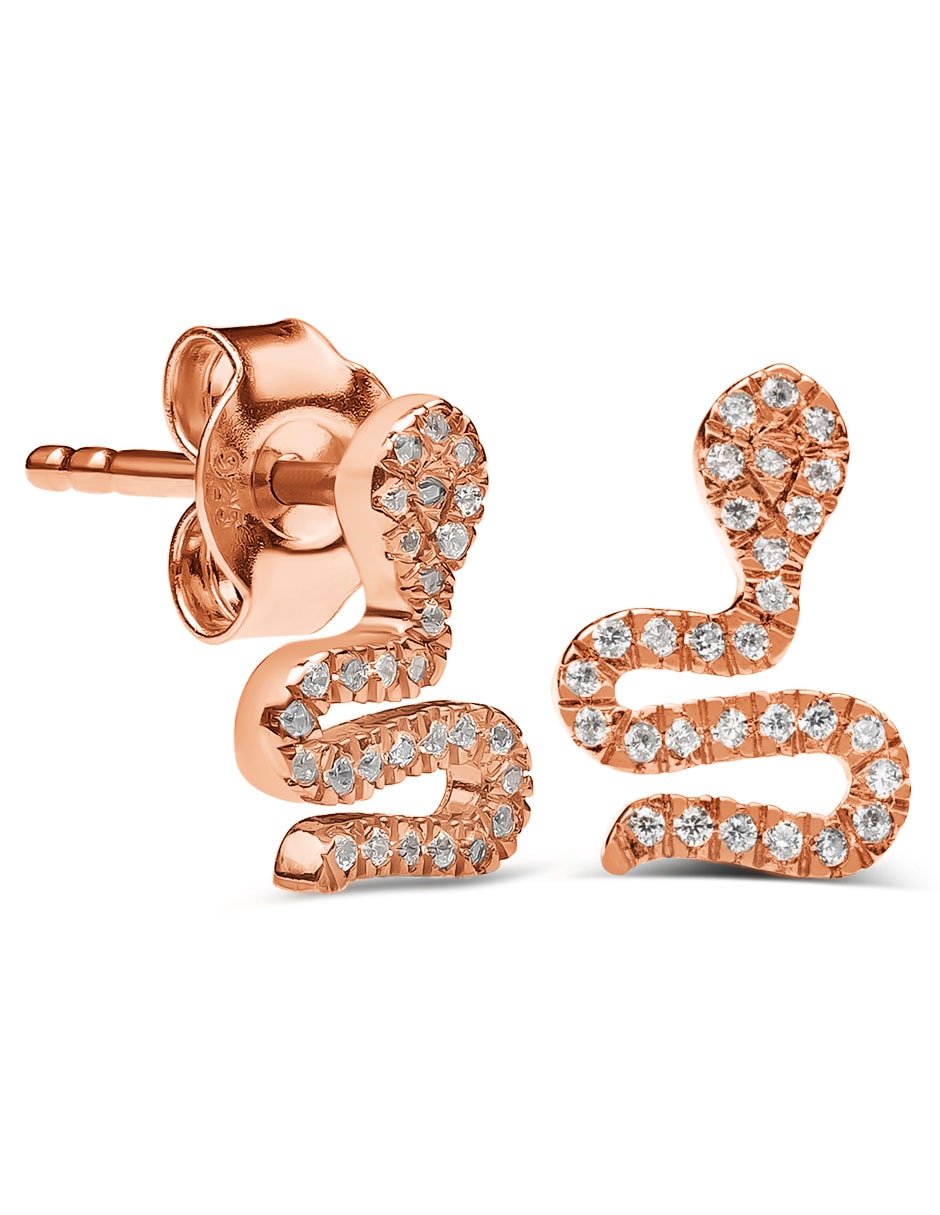 Broqueles de serpiente con acabado brillante diamante