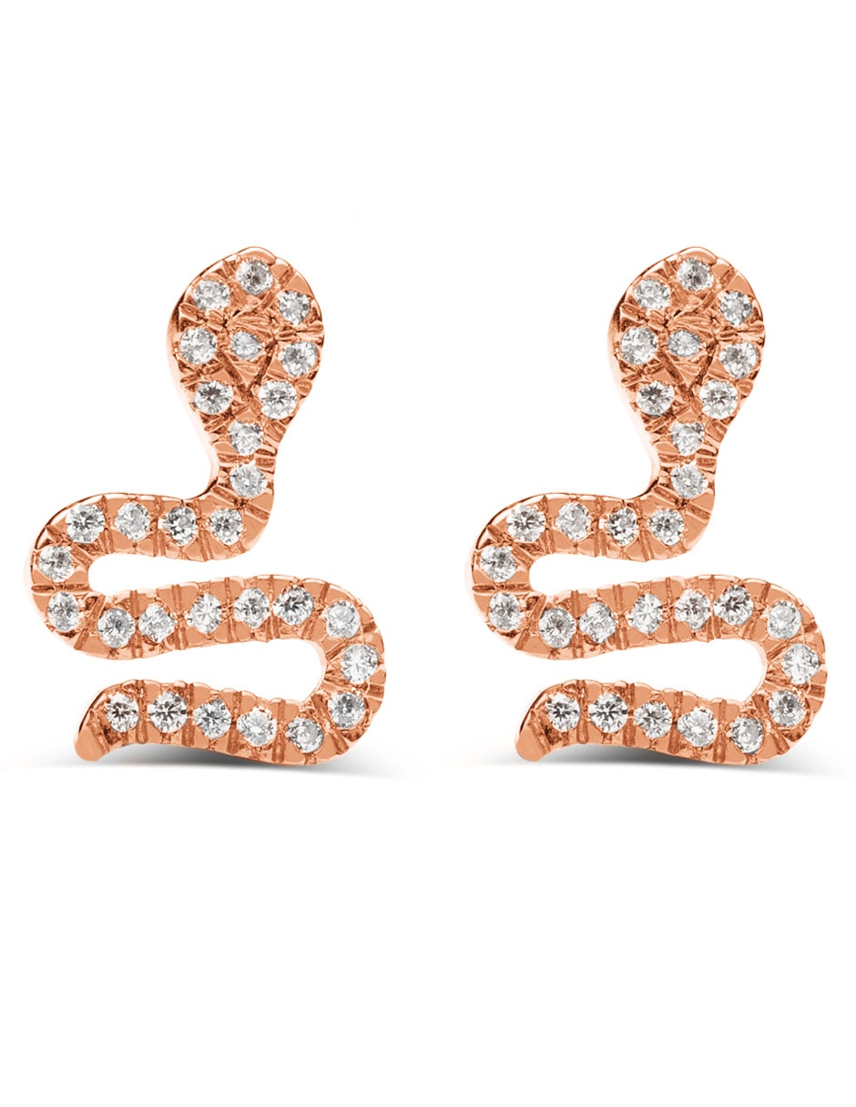 Broqueles de serpiente con acabado brillante diamante 2