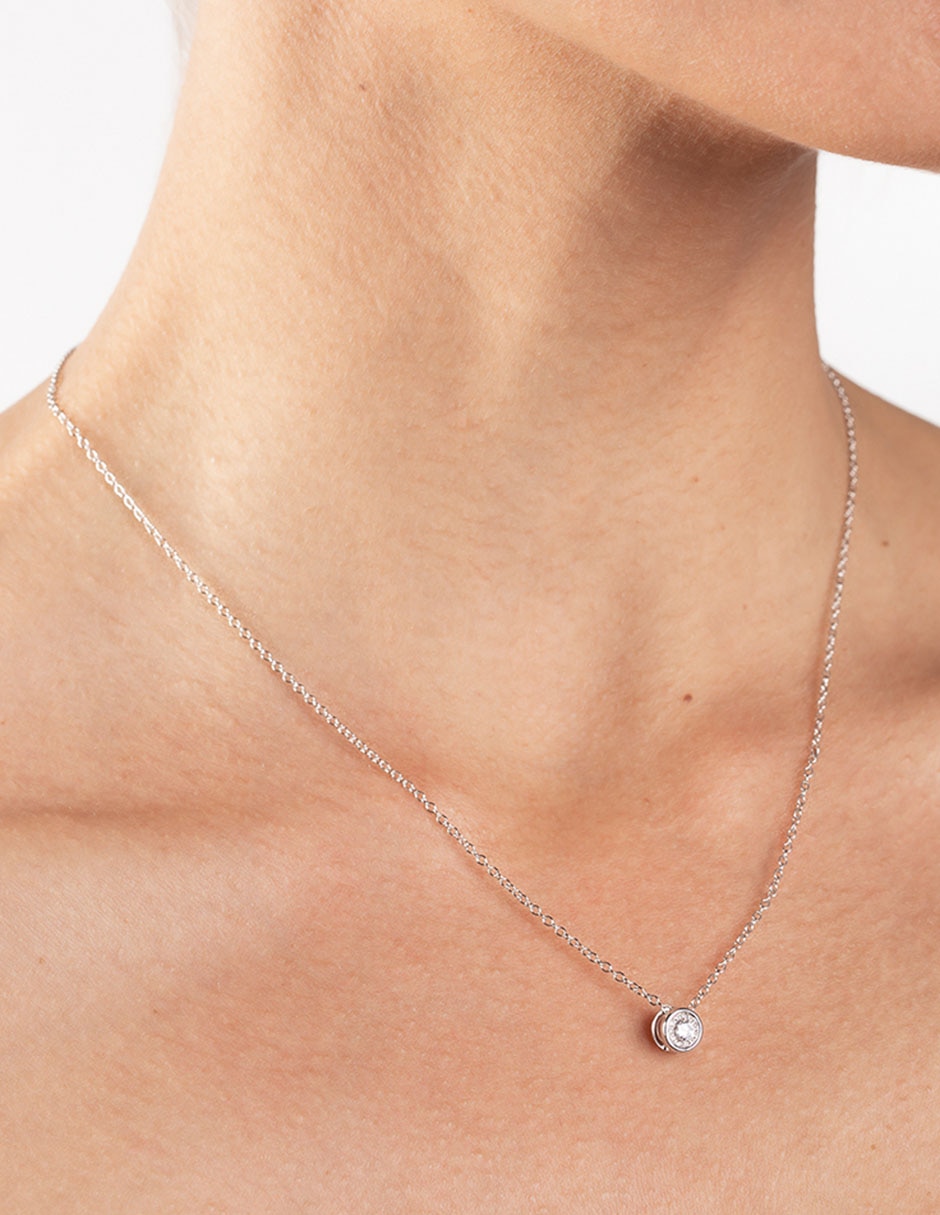 Collar de oro blanco 14 K 3