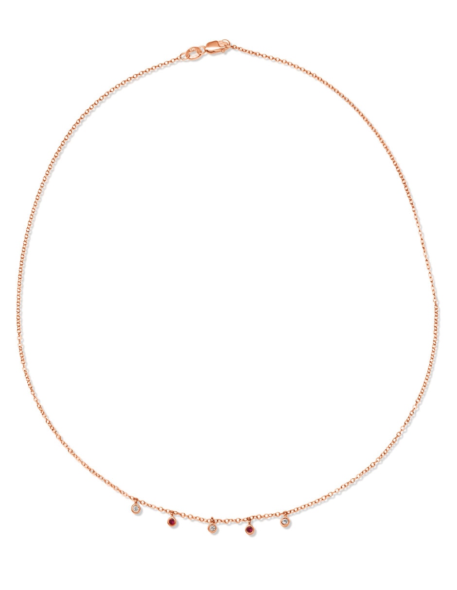 Collar de oro rosa 14 K