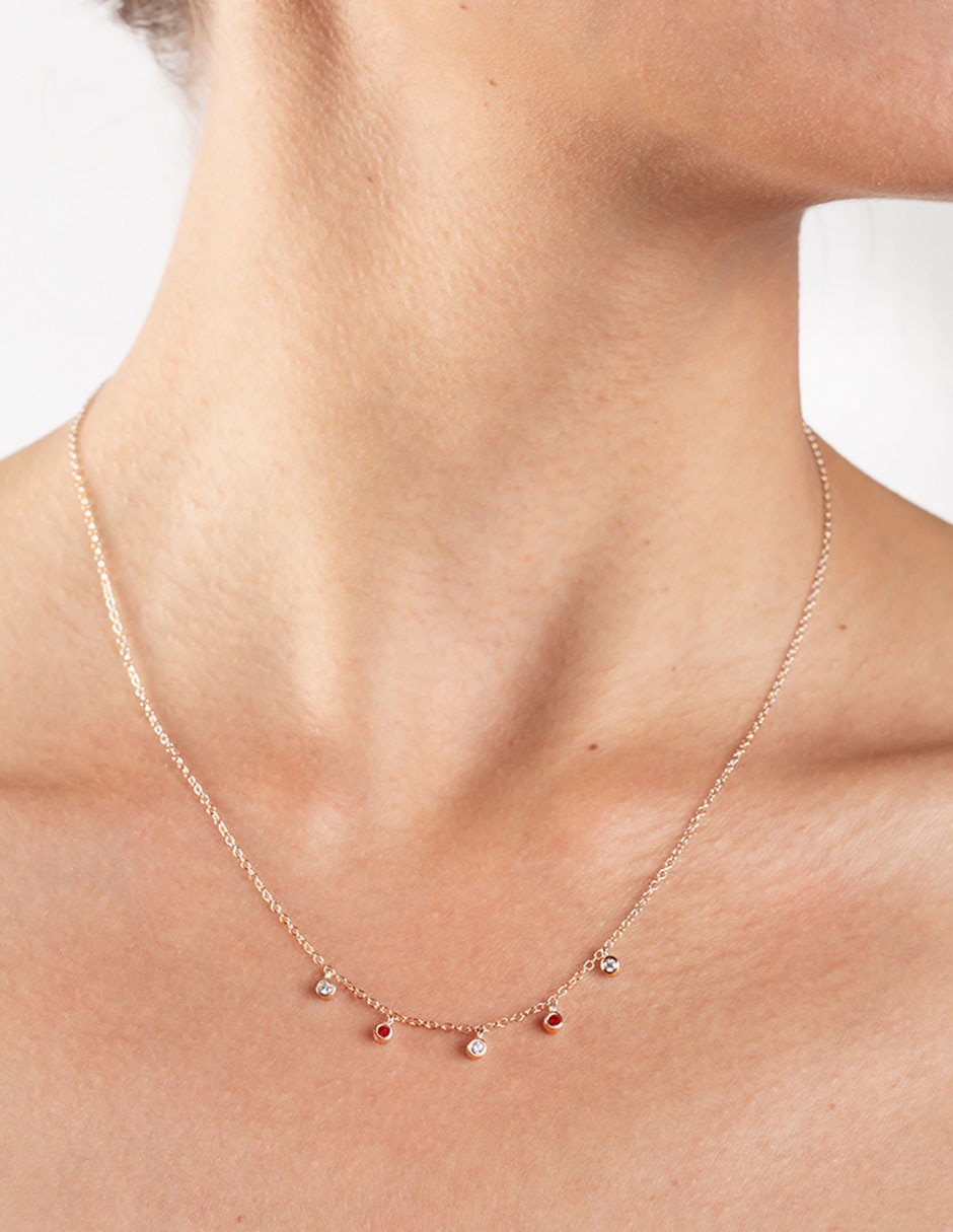 Collar de oro rosa 14 K 3