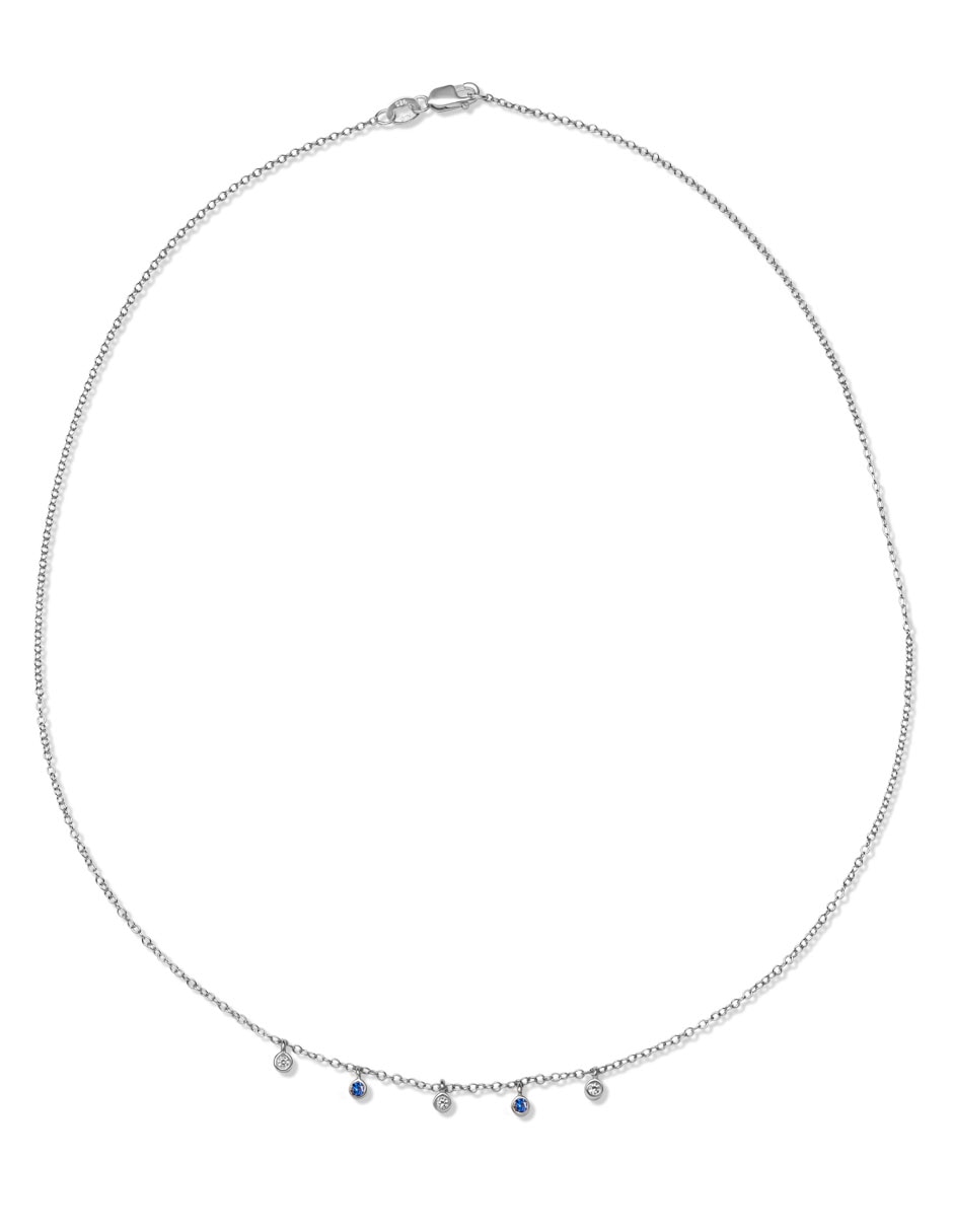 Collar de oro blanco 14 K