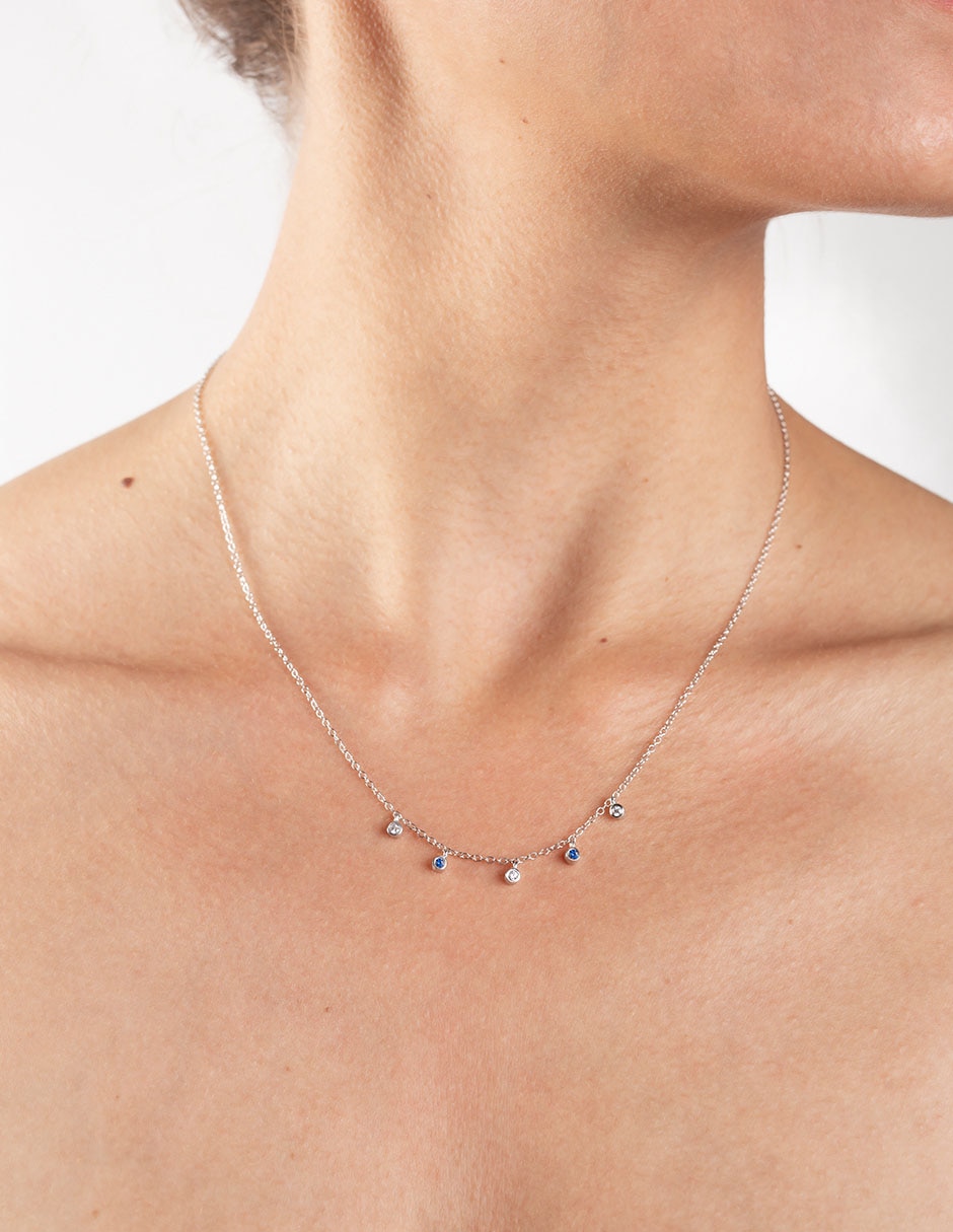 Collar de oro blanco 14 K 3