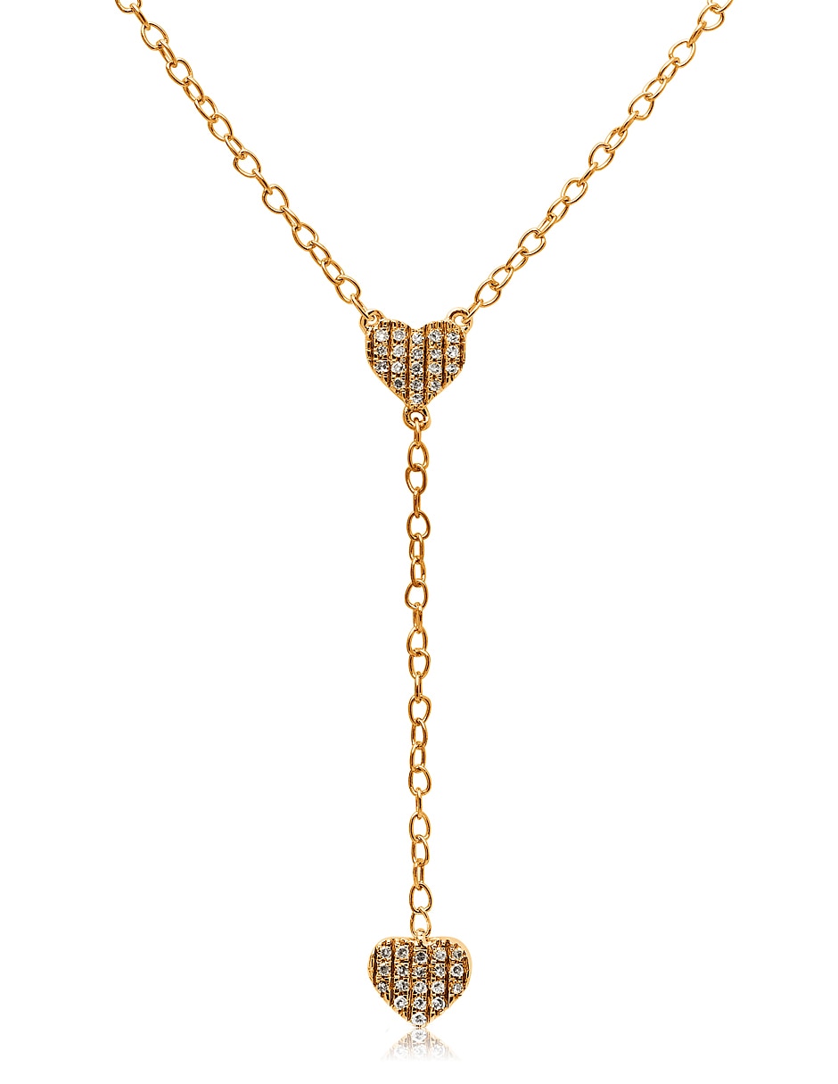 Collar de corazón de oro blanco 14 K Collar de corazón de oro blanco 14 K
