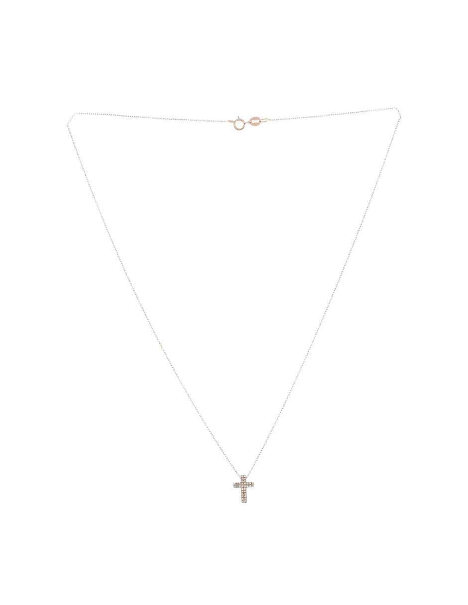 Collar con dije de cruz de oro amarillo 14 K 2