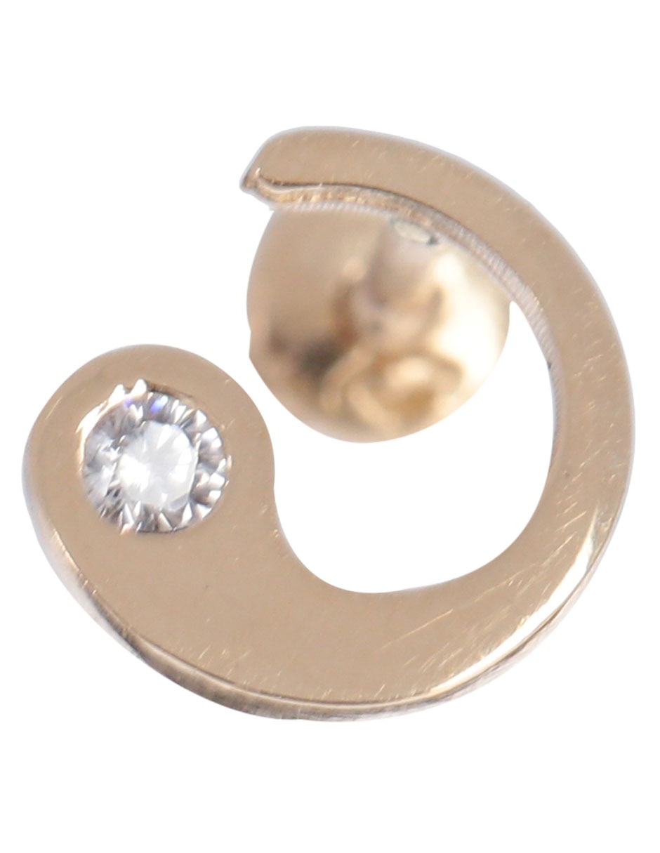 Broqueles redondos de oro 14 K circonita