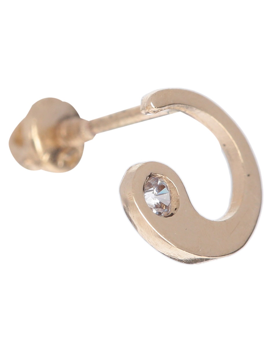 Broqueles redondos de oro 14 K circonita 2