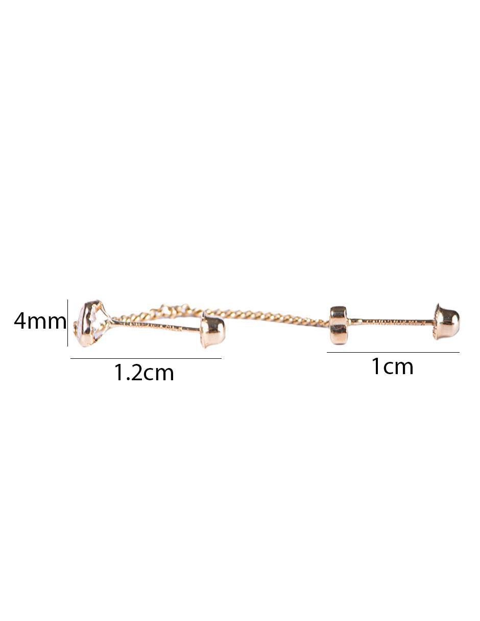 Piercing de corazón de oro con acabado brillante zirconia 2