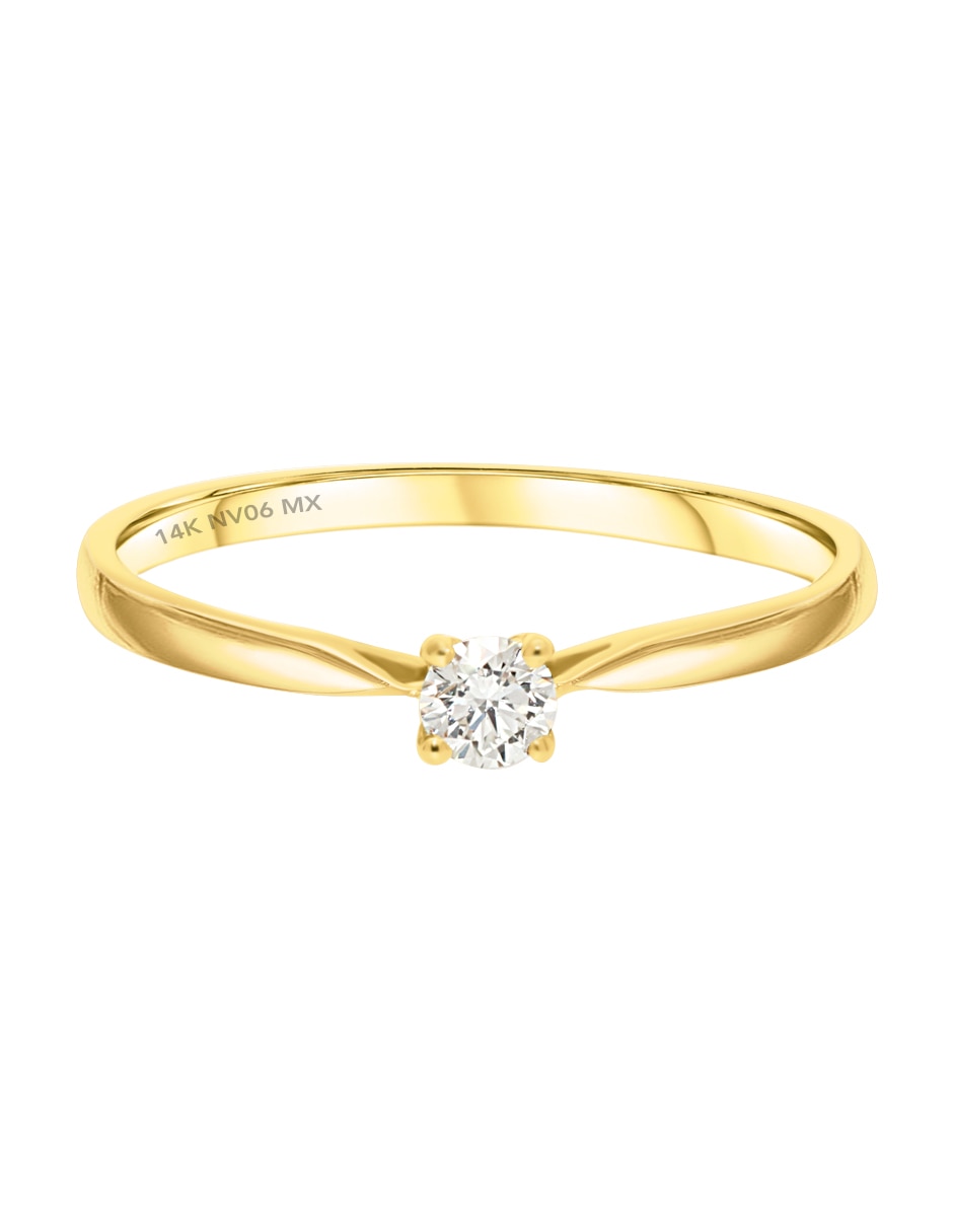 Solitario de oro amarillo 14 k Valessa Diamante Liverpool