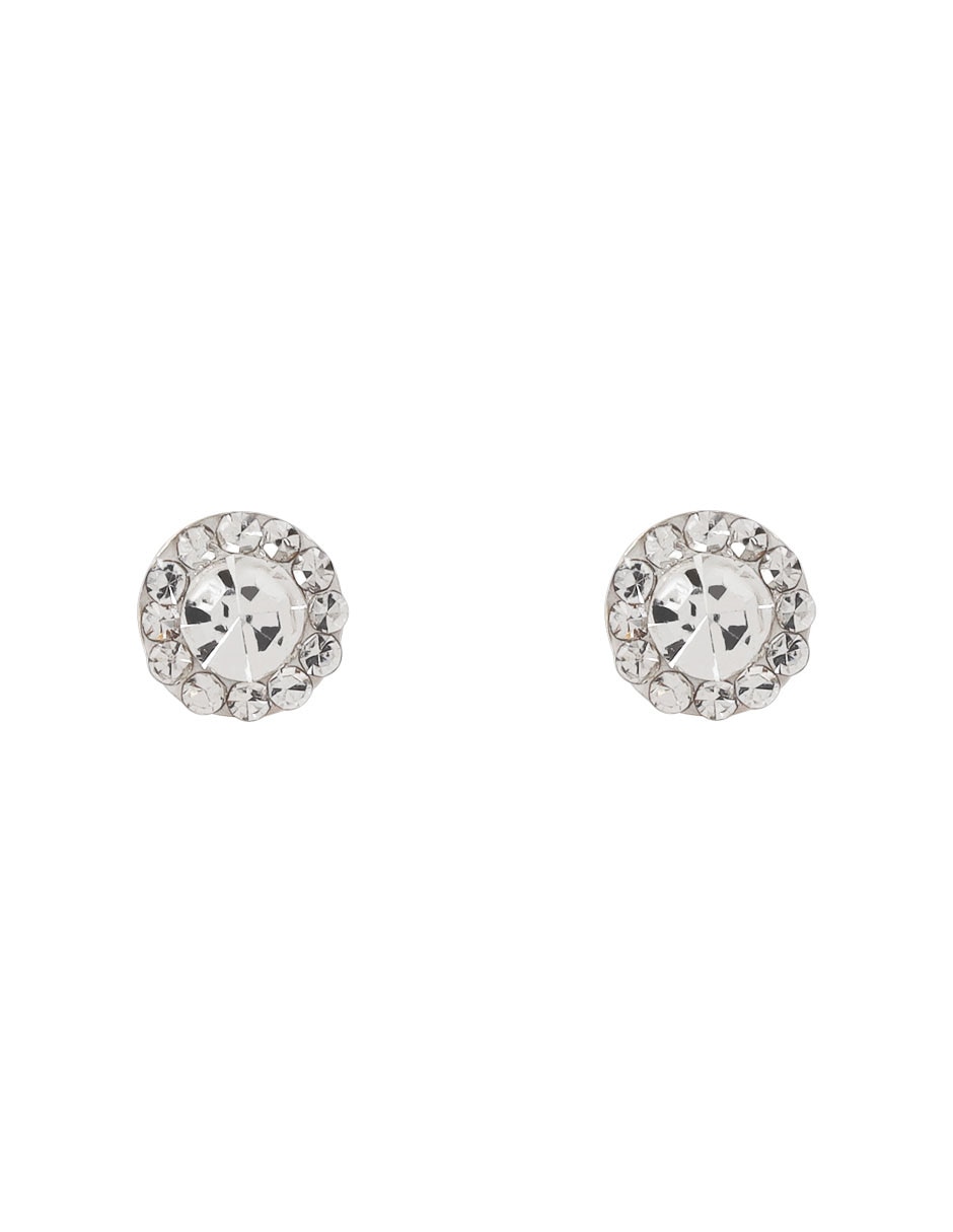 Broqueles redondos de oro zirconia
