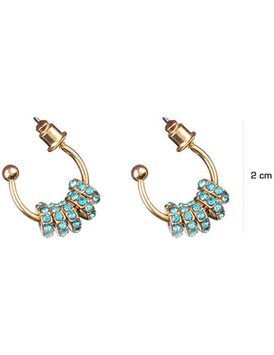 Arracadas con acabado baño de oro zirconia 2