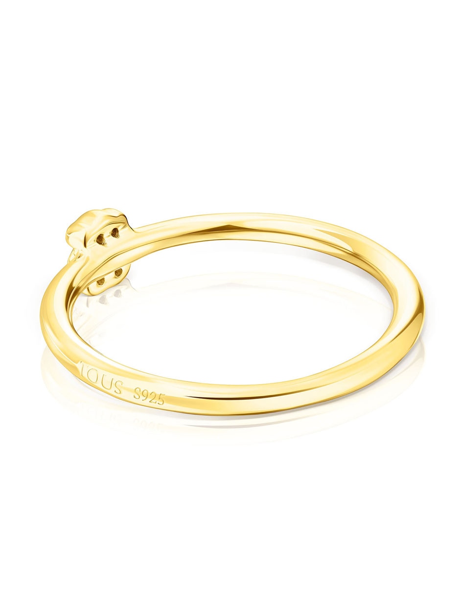 Anillo Motif P 925 de plata vermeil cristal brillante 3
