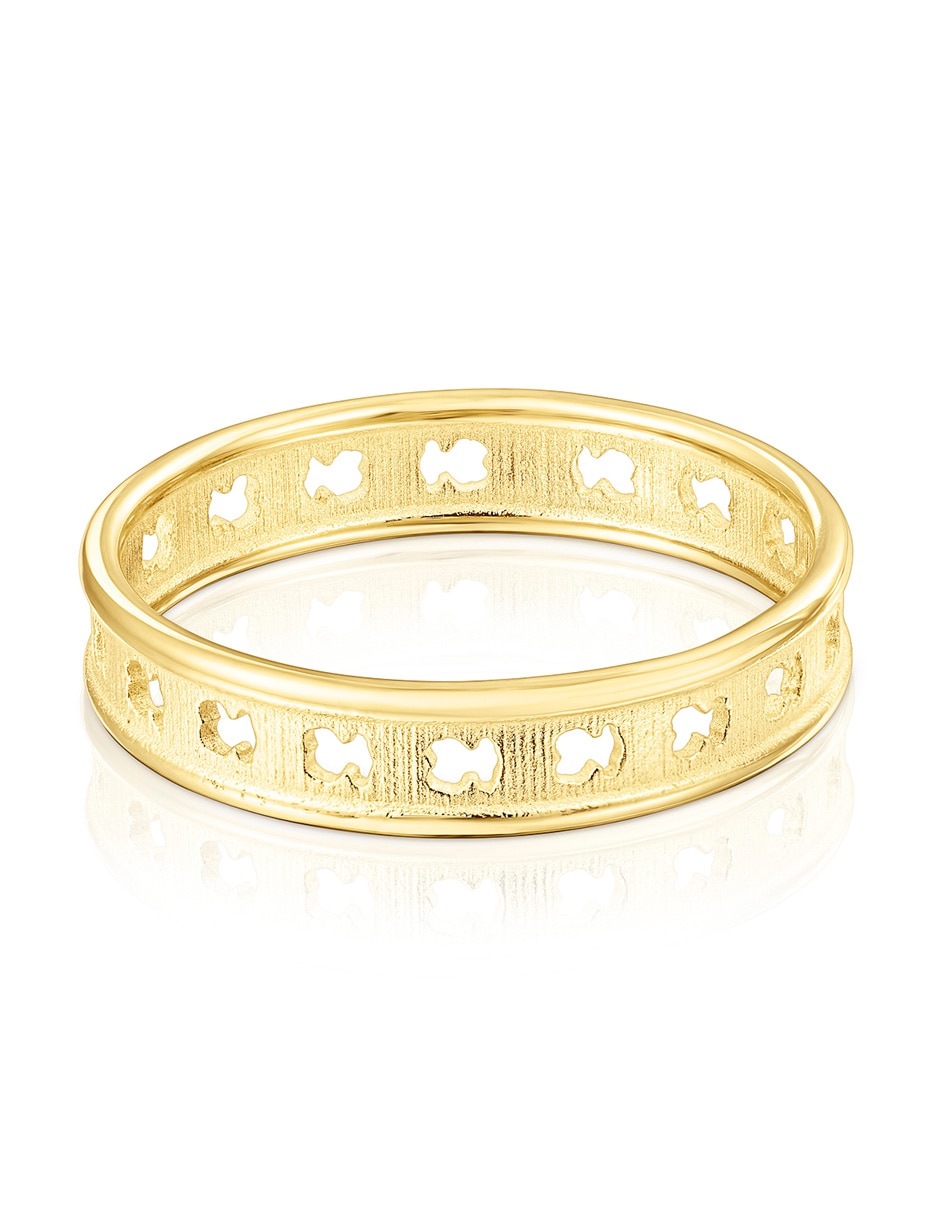 Anillo Bear row P 925 de plata vermeil brillante 2
