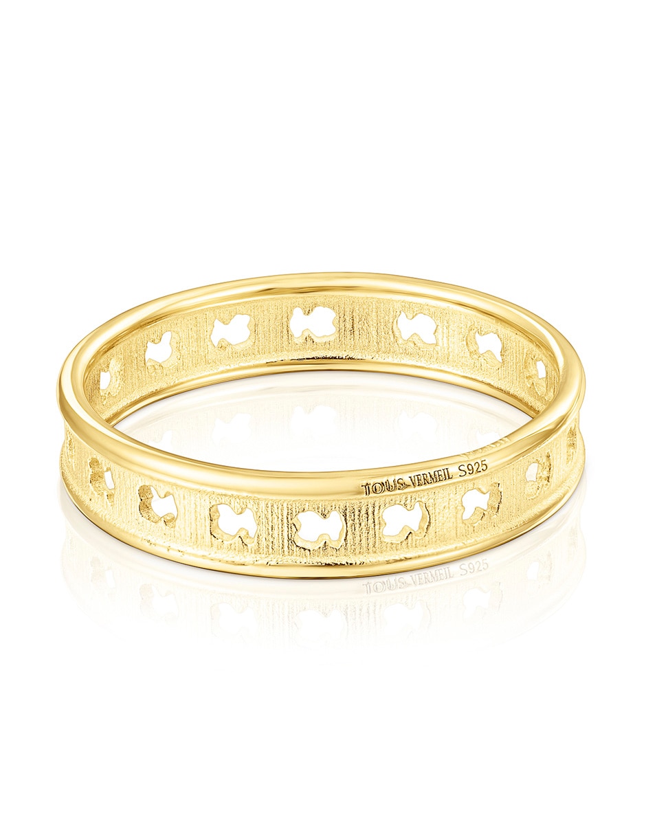 Anillo Bear row P 925 de plata vermeil brillante 3