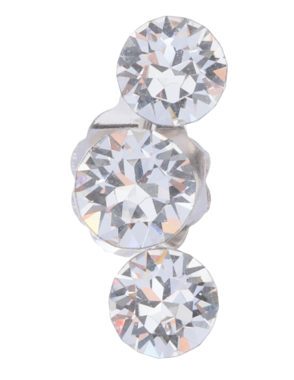 Broqueles de oro blanco 14 K con acabado brillante cristal