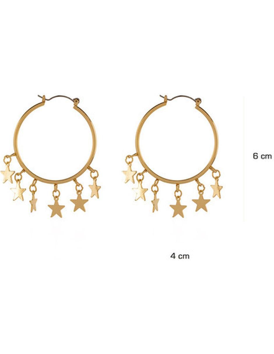 Arracadas de estrella con acabado baño de oro zirconia 4