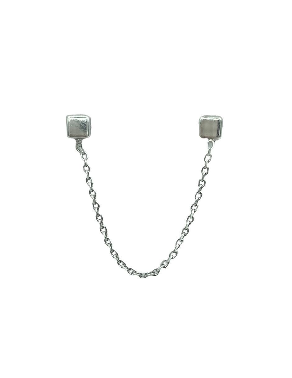 Piercing cuadrado de oro blanco 10 K Piercing cuadrado de oro blanco 10 K