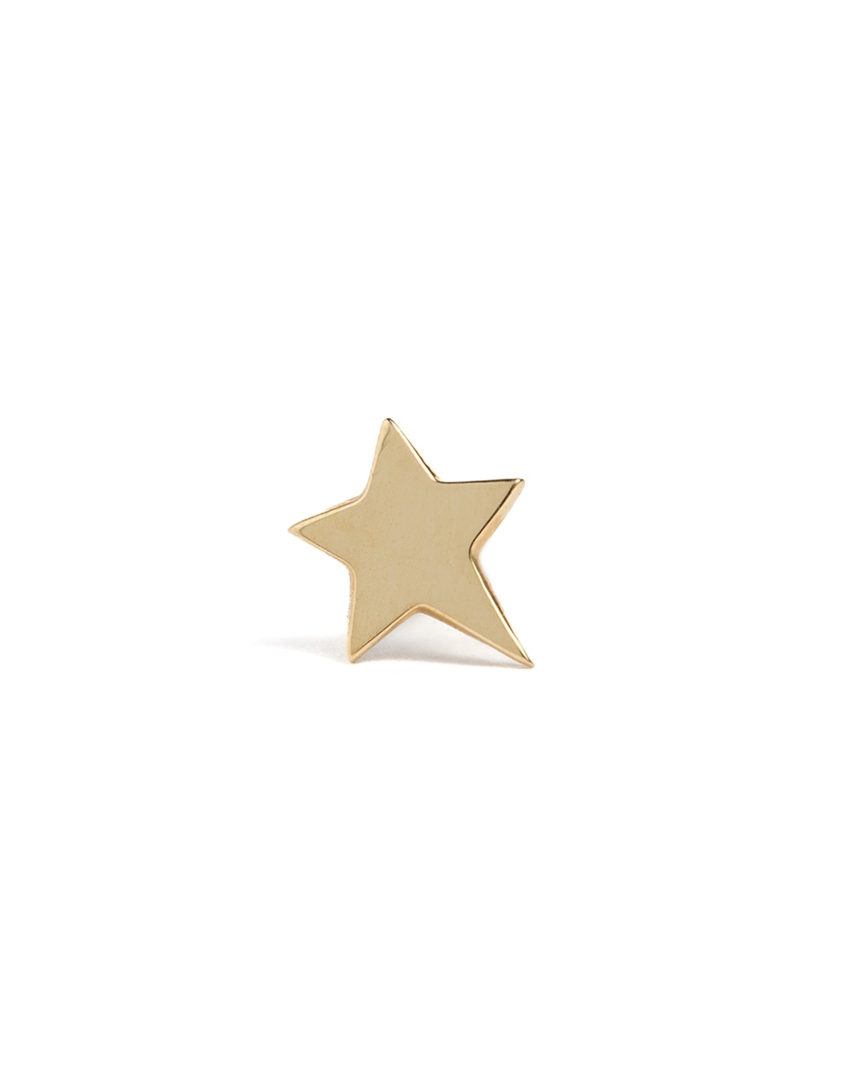 Piercing de estrella de oro con acabado brillante