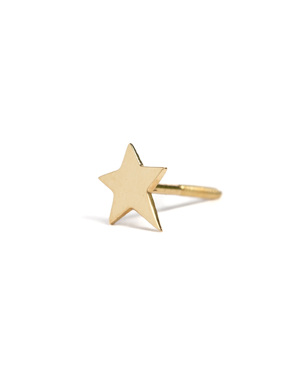 Piercing de estrella de oro con acabado brillante 2