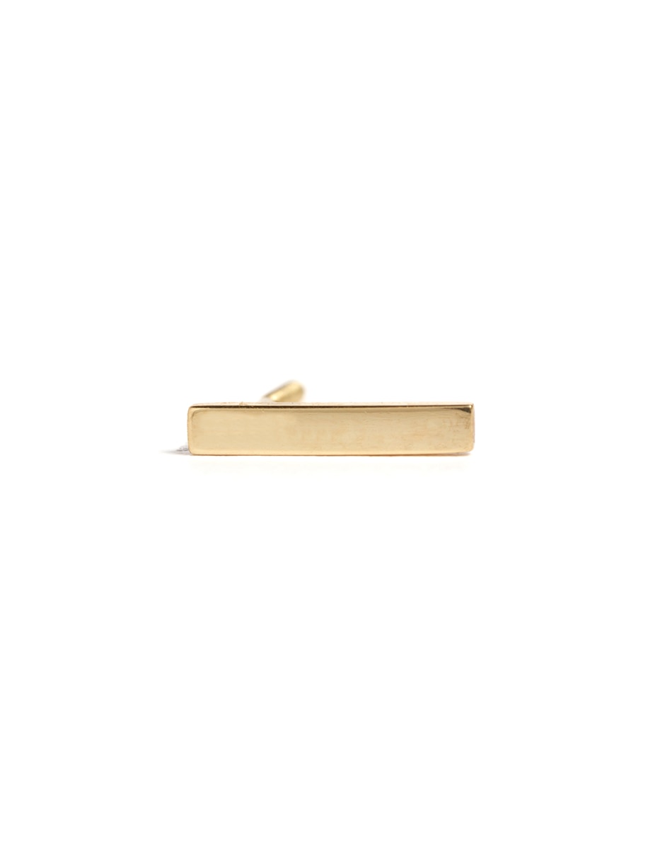 Piercing rectangulares de oro con acabado brillante