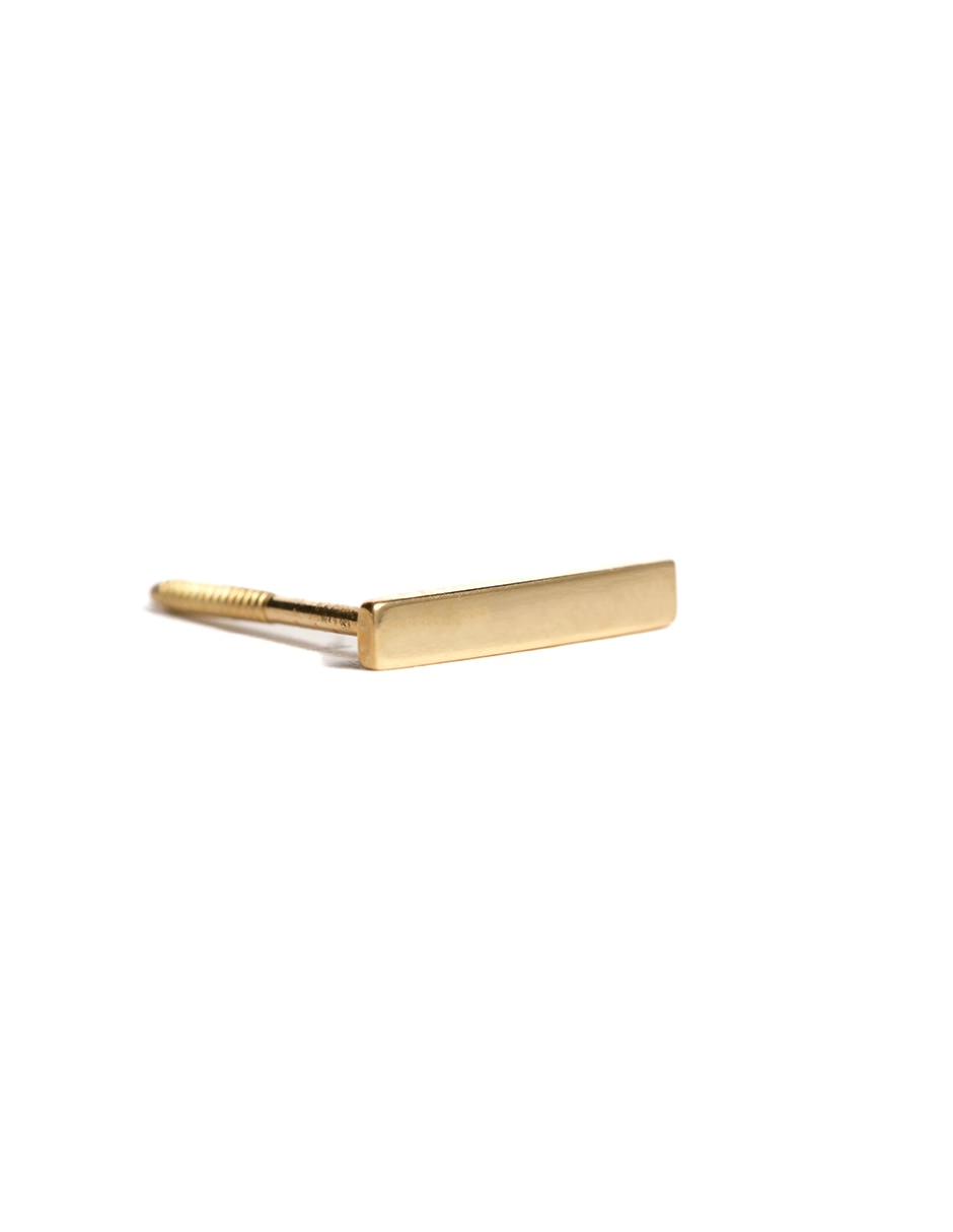 Piercing rectangulares de oro con acabado brillante 2