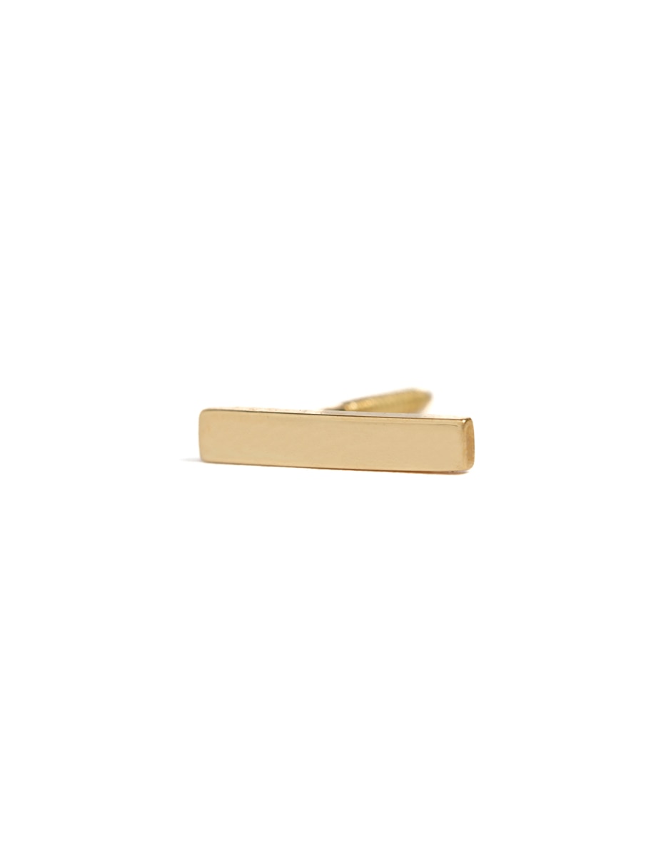 Piercing rectangulares de oro con acabado brillante 3