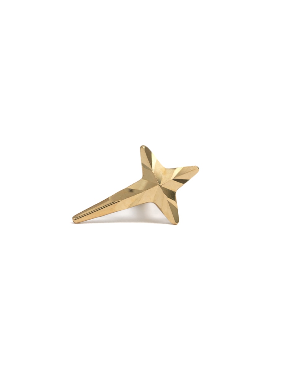 Piercing de cruz de oro con acabado brillante