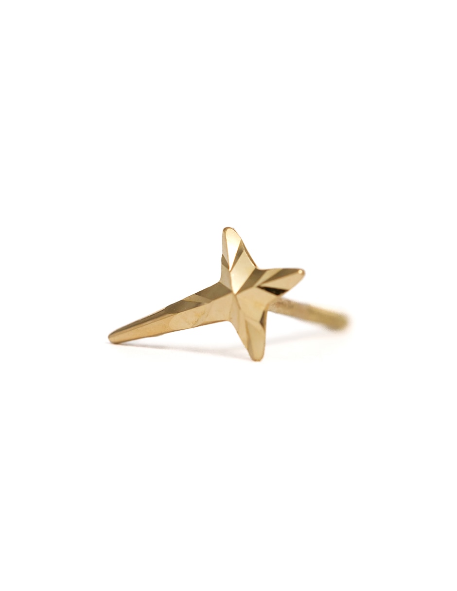 Piercing de cruz de oro con acabado brillante 2