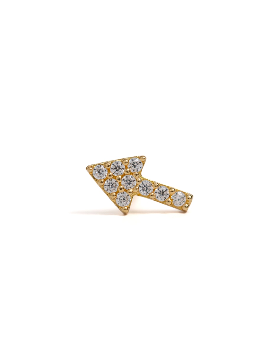 Piercing de flecha de oro con acabado brillante zirconia
