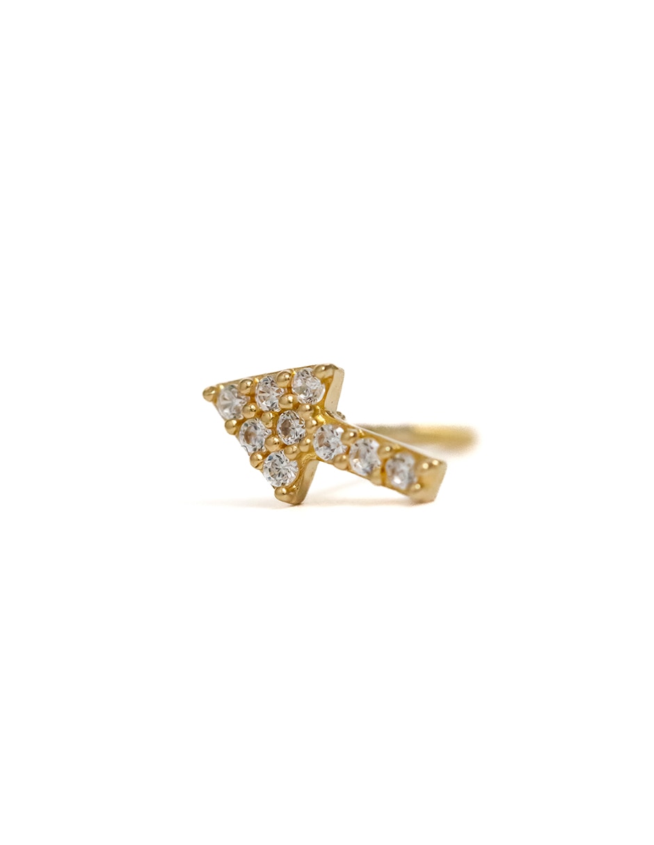Piercing de flecha de oro con acabado brillante zirconia 2
