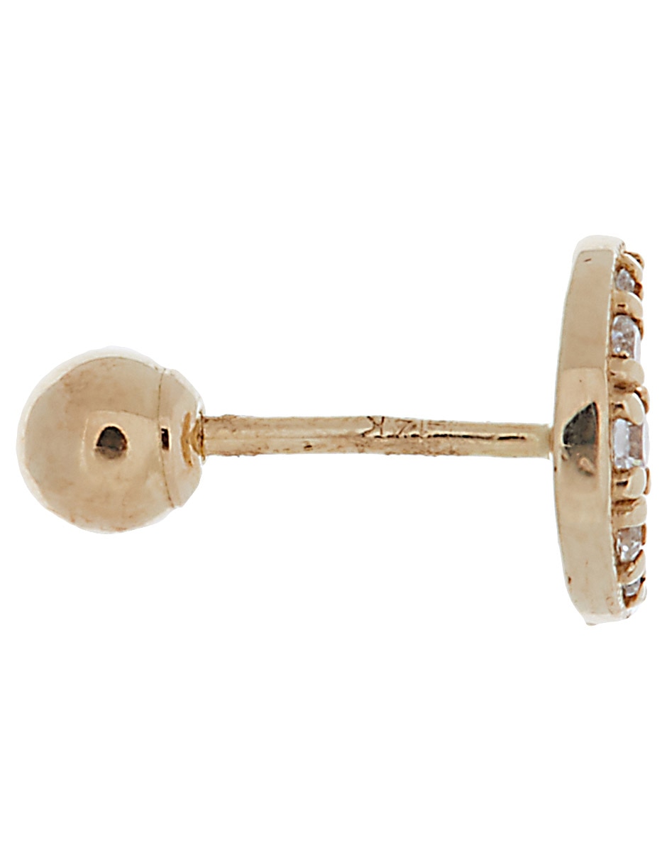 Piercing de media luna de oro con acabado lustre zirconia 3