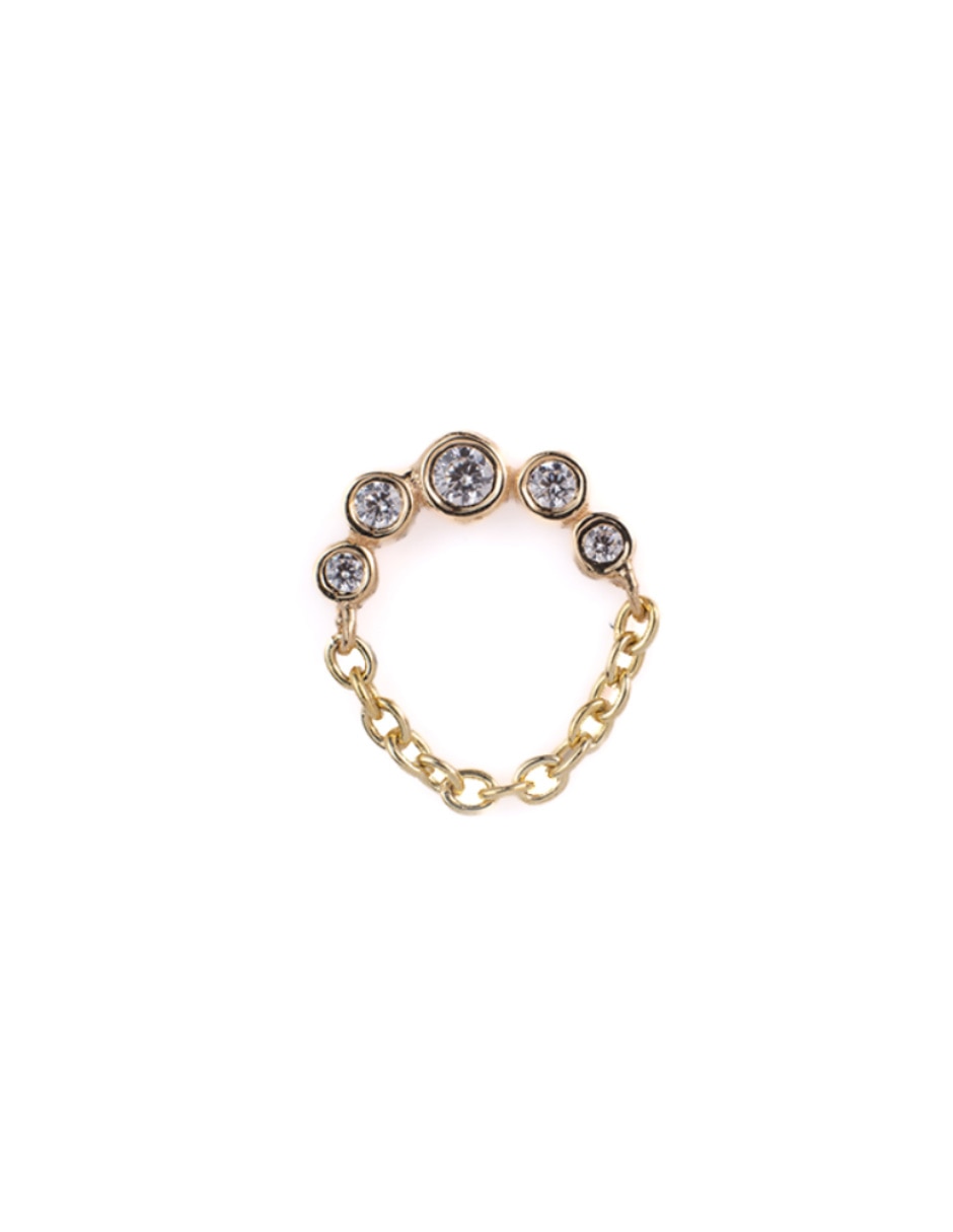 Piercing de oro 14 k con acabado pavé zirconia