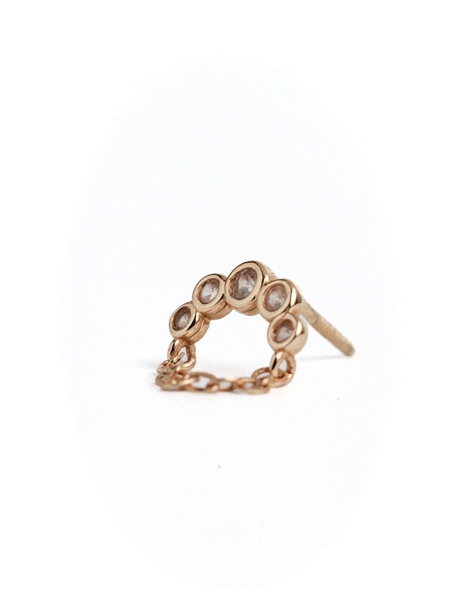 Piercing de oro 14 k con acabado pavé zirconia 2