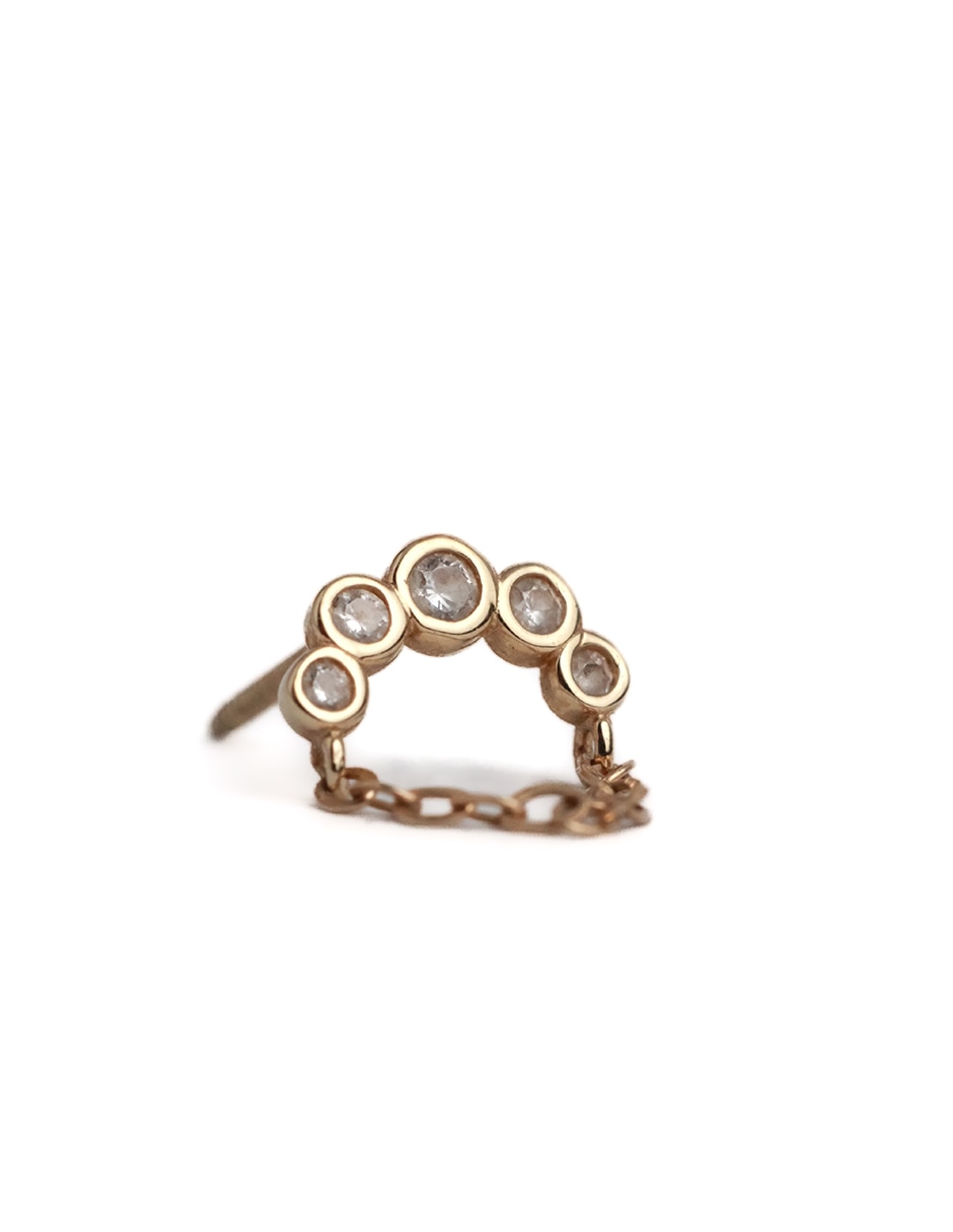 Piercing de oro 14 k con acabado pavé zirconia 3