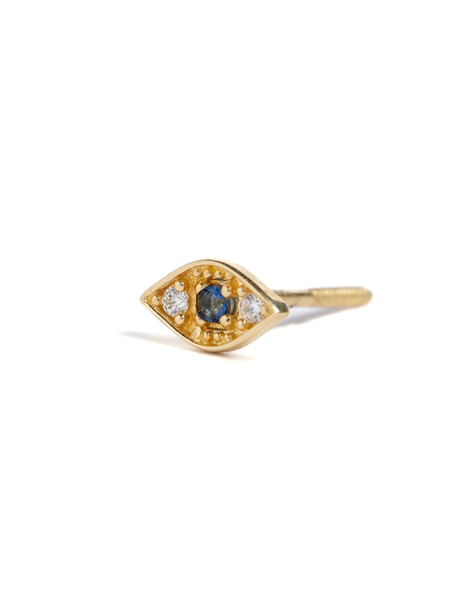 Piercing de ojo de oro con acabado brillante zirconia 2