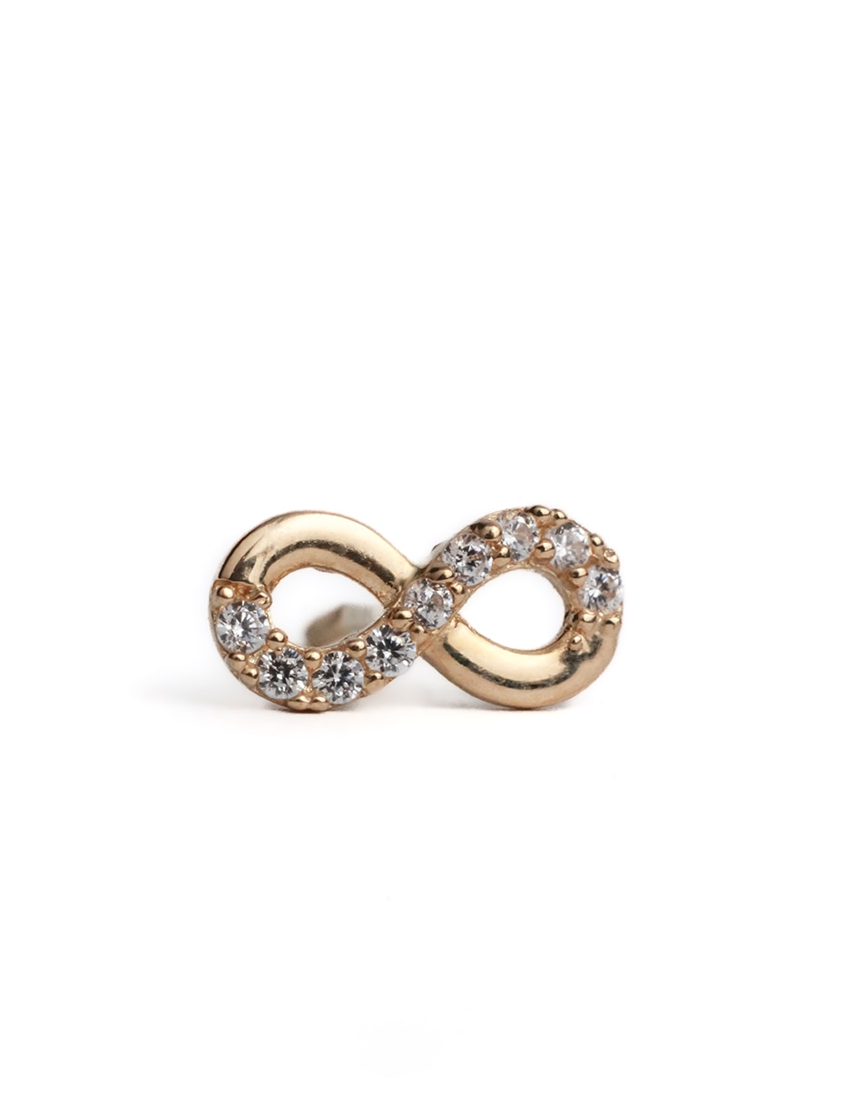 Piercing de infinito de oro con acabado brillante zirconia