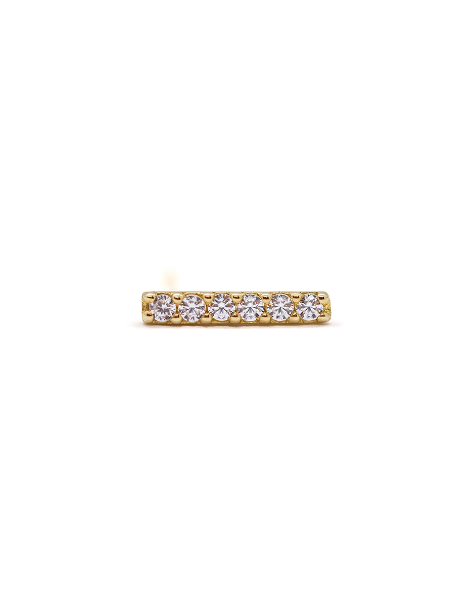 Piercing rectangulares de oro con acabado brillante zirconia