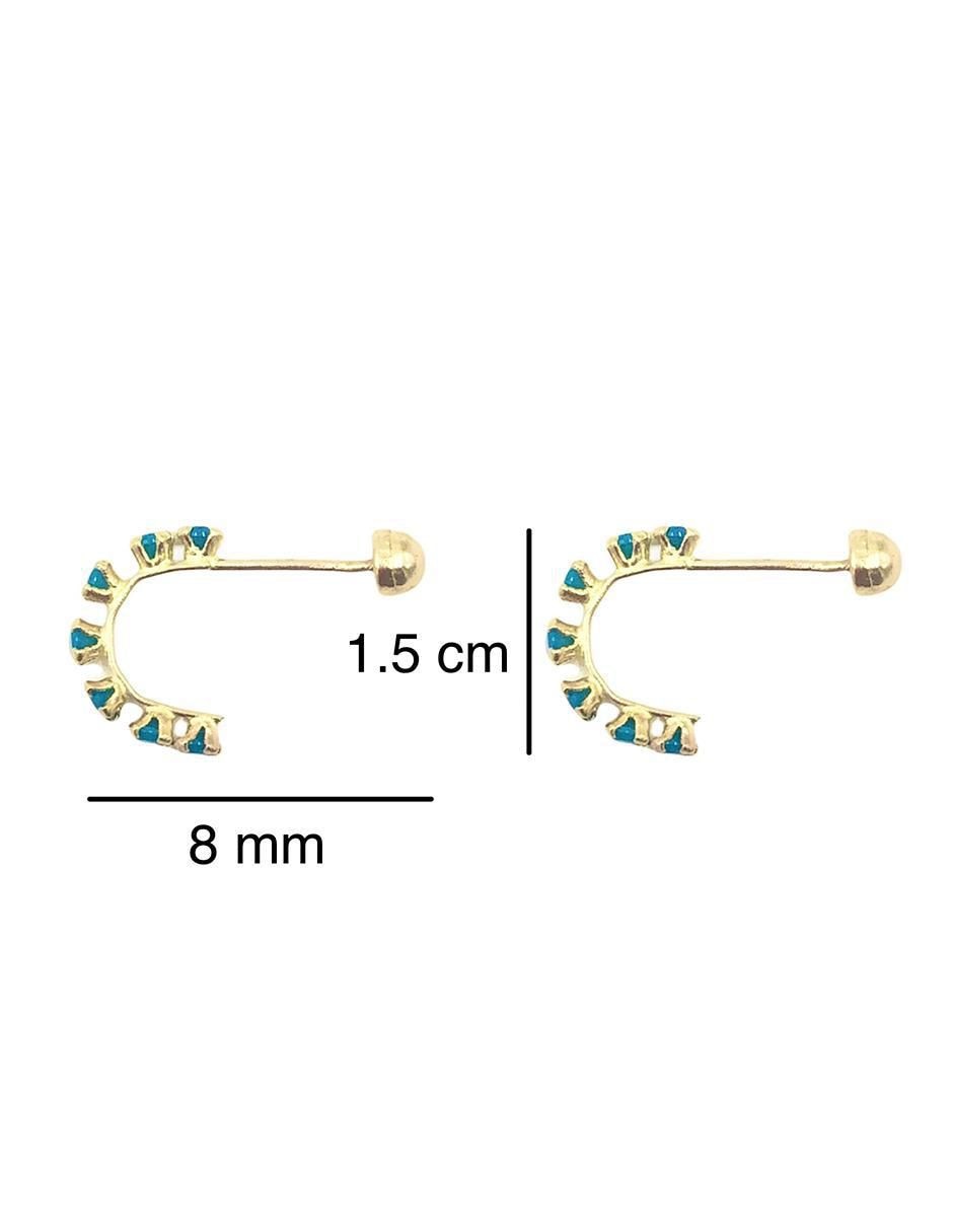 Broqueles de oro con acabado brillante zirconia 3