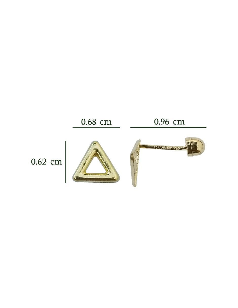 Broqueles triangulares de oro con acabado brillante 3