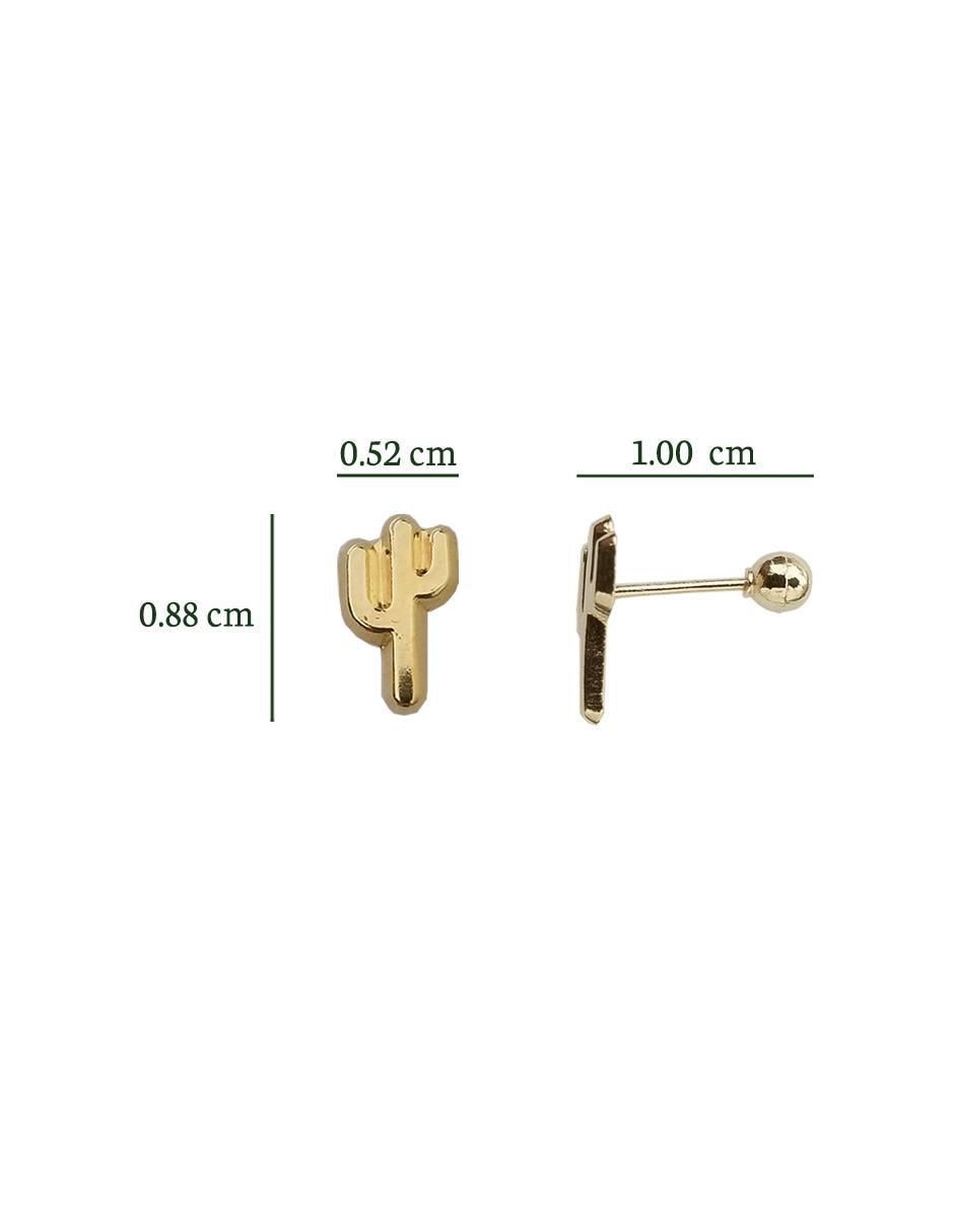 Broqueles de cactus de oro con acabado brillante 3