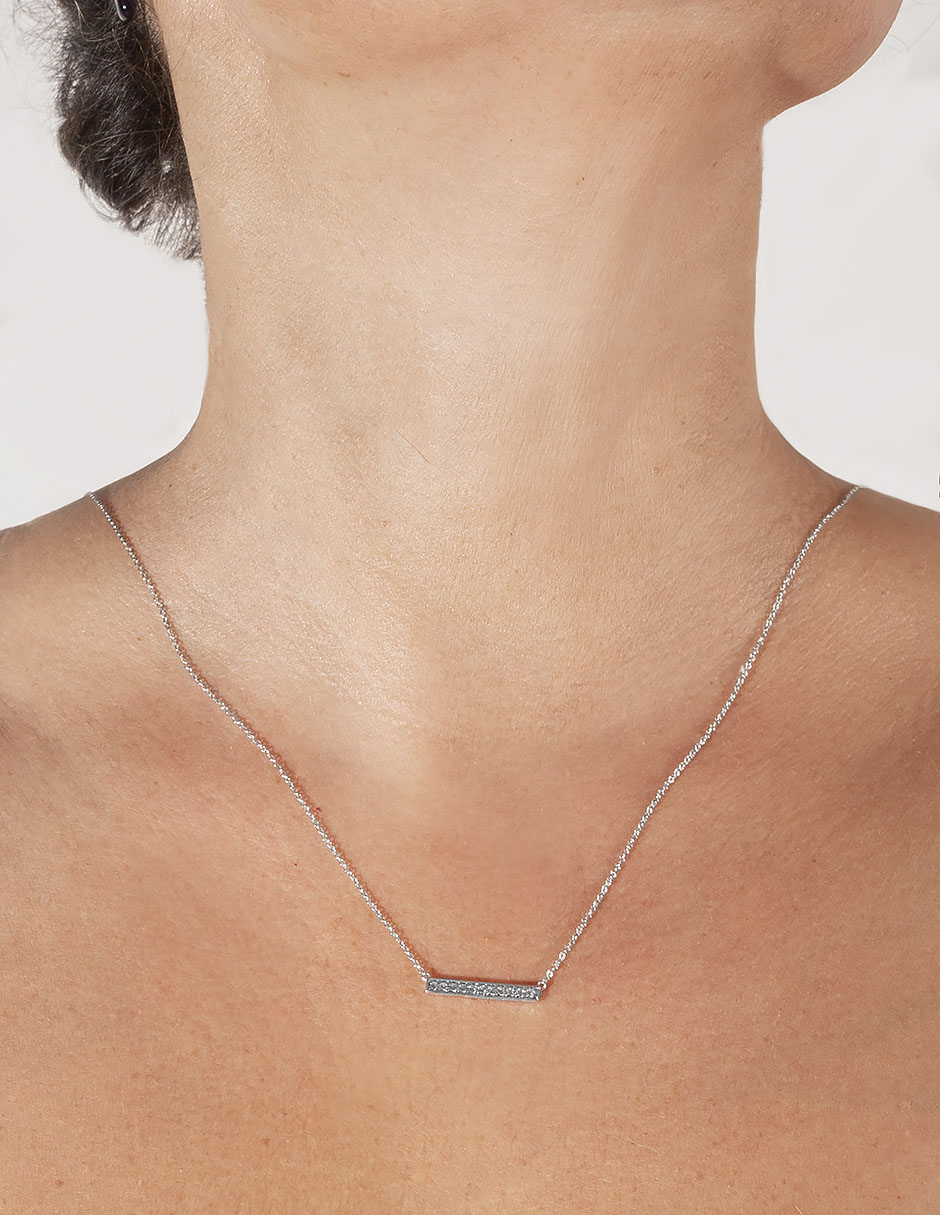 Collar de oro blanco 14 K 3